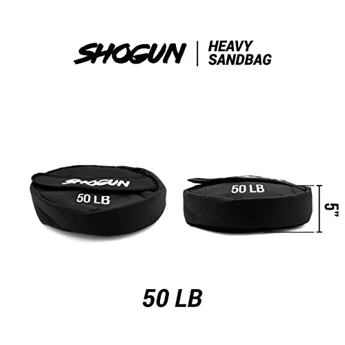 Shogun Sandbags for Working Out – Heavy Duty Workout Sandbag for Weight Training, Cross Training, Strongman, Fitness & Military Use – Adjustable Exercise Sand Bags for Full Body Training - color: Black, size: 50 LB