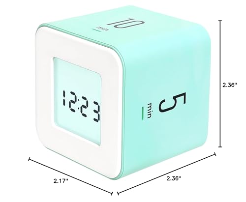 mooas Multi Clock Time Cube Timer, Alarm, Backlight, Productivity (Mint) - color: Mint