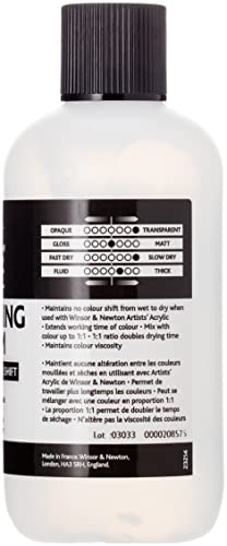 Winsor & Newton Professional Acrylic Medium, Slow Drying Medium, 125ml | Extends acrylic drying time to allow longer blending, smoother color transitions, and more detailed brushwork. - color: Slow Drying Medium, style: 125ml (4.2-oz)