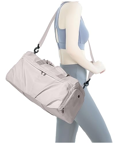 Gym Bag for Women with Shoe Compartment, Sport Travel Duffel Bag for Men - color: Pink