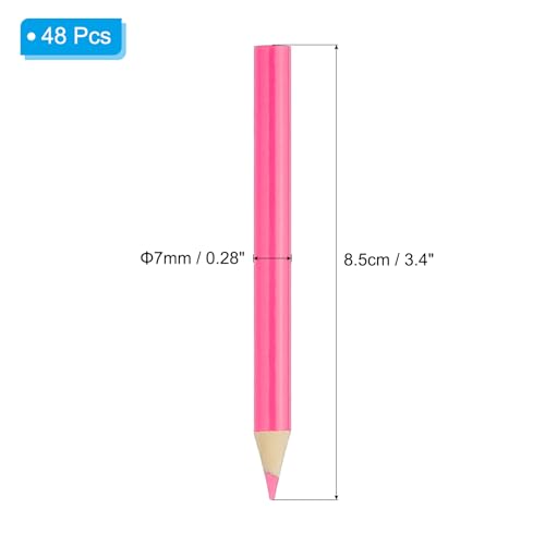 PATIKIL Pink Colored Pencils Set,48 Pcs Oil Color Pencils Wooden | 3.5inch Coloring Drawing Half for Artists Art Painting - color: Pink