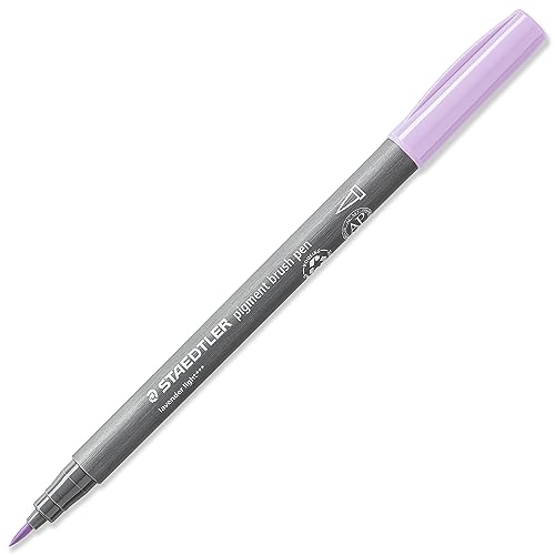 STAEDTLER 371 Pigment Brush Pens | Pigment Arts Adult Fibre-Tip Colouring Pen | Ideal for Calligraphy, Brush Lettering, Drawing, Illustrations (Wallet of 6, Pastel Set)