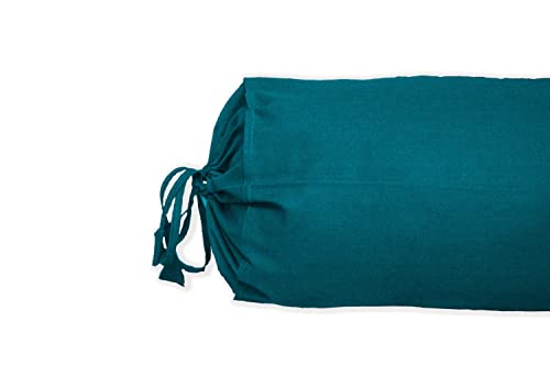 Saffron Bolster Removable Cover Cotton (Teal Blue, 6" x 16" (15cm x 40 cm)) - color: Teal Blue, size: 6" x 16"