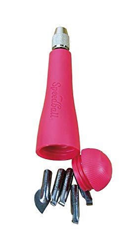 Speedball Linozip Safety Linoleum Cutters - 5 Cutter Assortment Pack Perfect for Beginners, Includes Lino Handle