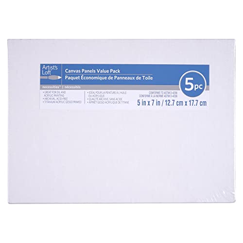 6 Packs: 5 ct. (30 total) Value Pack Canvas Panels by Artist's Loft® Necessities™ - size: 5\ x 7\