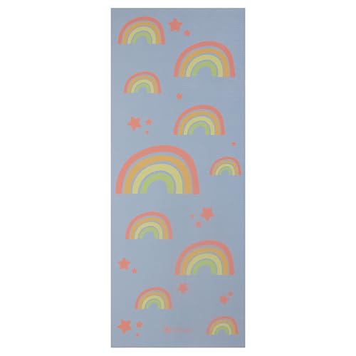 Gaiam Kids Printed Yoga Mat, Non-Toxic, Fun Design, 3mm - color: Rainbow Stars