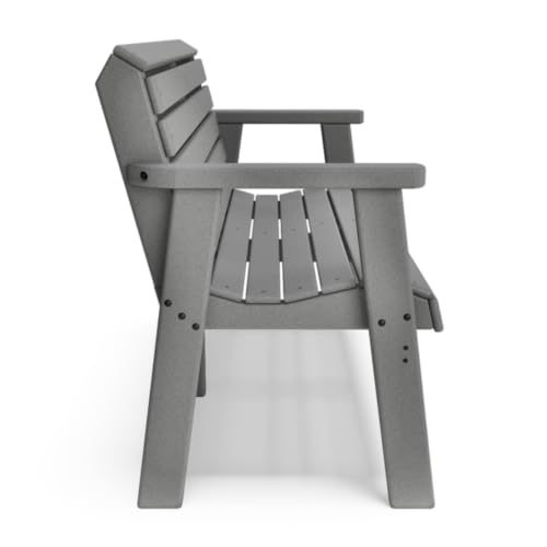 BY THE YARD 48" Garden Bench (Gray) - color: Grey