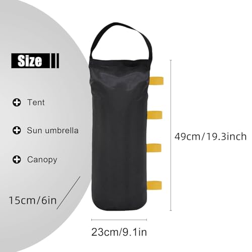 145 LBS Canopy Weights Sand Bags, 4-Pack Sand Bags for Weight Outdoor Advertising Tent Sunshade Fixed Windproof Pop up Canopy Tent Weights(Black-Yellow Straps) - color: Black-yellow straps