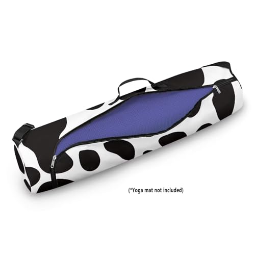 Yoga Mat Bag for Women & Men Full-Zip Yoga Mat Carrier Bag for Class Workout Park with Adjustable Strap - color: Cow Print