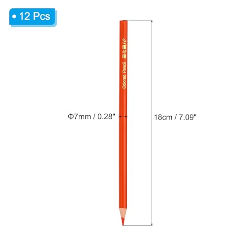 PATIKIL Orange Colored Pencils Set,12 Pcs Oil Color Pencils Wooden Coloring Drawing Pencil for Artists Art Painting - color: Orange