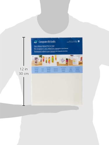 Grafix Adhesive Backed Inkjet Film, Clear, 8.5 x 11 in, Pack of 6 - color: Clear - Adhesive, size: Pack of 6 (8.5" x 11")