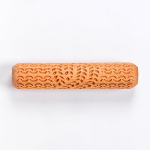 MKM Pottery Tools Wood Big Hand Rollers for Clay (BHR-109 Sweater Cable Stitch) - color: BHR-109 Sweater Cable Stitch