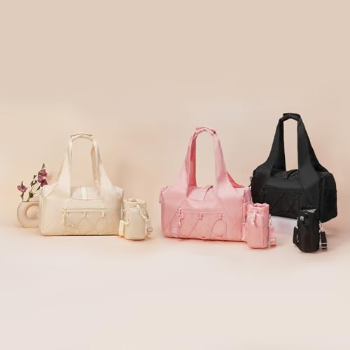 Handbag for Women Yoga Bag Large Capacity Yoga Pad Buckle with Shoe Compartment Water Bottle Sports Gym Bag Travel - color: A03-black
