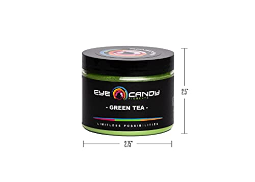 Eye Candy Pigments Premium Green Mica Powder - Green Tea (50gr) - for Epoxy, Resin, Soap, Paint, Woodworking, Acrylic Pouring, Bath Bombs, Fishing Lures - DIY Arts and Crafts Additive - color: Green Tea