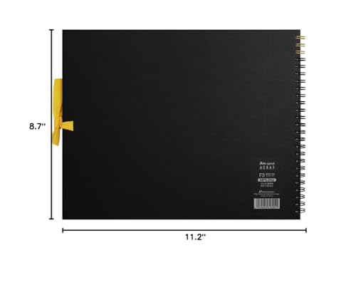 Maruman Art Spiral Sketch Book, F3, 8.74" x 11.26", 24 Sheets, Black | Drawing Pad With Acid-Free Art Paper & Twin-Wire Binding, Premium Drawing Paper Sketchbook, Sketch Pad Made in Japan - color: Black, size: F3 (8.74" x 11.26")