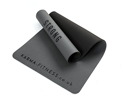 Large Workout Mat - 10mm Extra Thick Exercise Mat & Wide Yoga Mat, 72"x32" - color: Grey - Printed