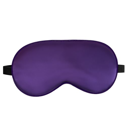 Silk Sleep Mask, Blackout Eye Mask for Sleeping with Adjustable Strap | Light-blocking Blindfold for Men & Women Pressure-Free, Soft Eye Cover Eyeshade for Side Sleeper, Travel Naps(Dark Purple) - color: Dark Purple