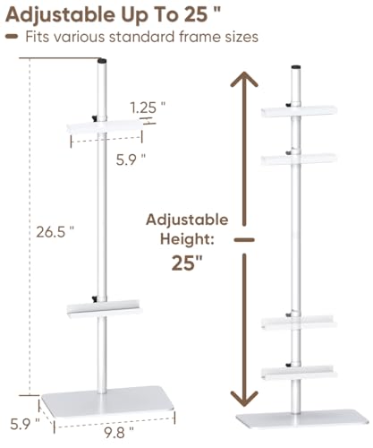 Mondazie Adjustable Tabletop Easel Stand for Sign, White | Picture Frame Stand for Display, Table Top Banner Holder for Artwork Photo up to 25’’ H, Art Easel for Home Office, 1 PSC - color: White, size: 26.5'' High - Tabletop