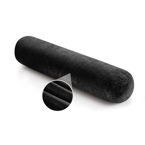 SyMax 7.8"x60" Body Pillow for Queen Bed, Bolster w/Removable Polyester Cover, Headboard Gap Filler Pillow, Black - color: Black, size: 60.2 inch