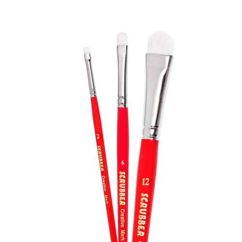 Creative Mark Scrubber Watercolor Paint Brush Set of 3, Watercolor Paintbrushes for Correcting Mistakes and Color Lifting - size: 3-Piece Set