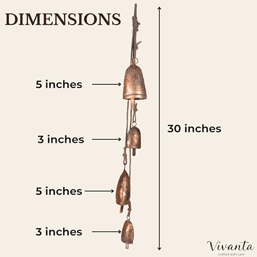 Handmade Rustic Vintage Farmhouse Decorative Bells, Hanging Witches Bells for Protection, Cow Bell Wind Chime for Outdoor, Door Knob Bell Door for Opening, Witchcraft Christmas Wreaths Ornament - color: Dome Bell Chime