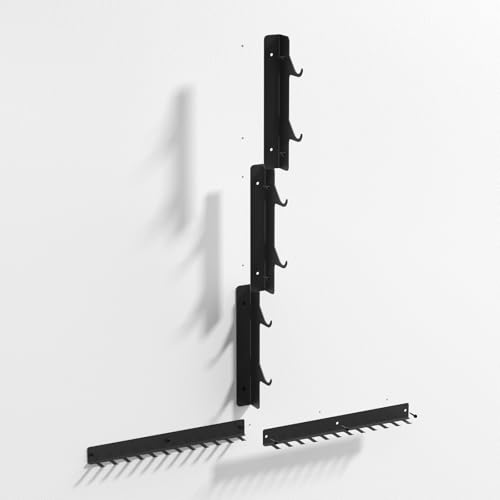 LAT Pull Down Bar Storage Rack Wall Mount, Home Gym Organization - color: Black 2Packs