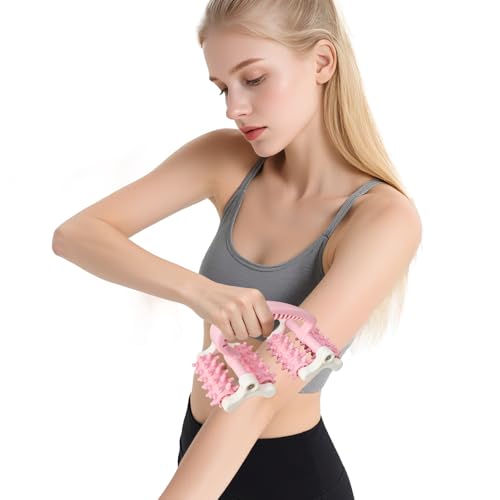 Cellulite Massage Tool,Anti Fascia Release Muscle Cellulite Roller - color: Pink