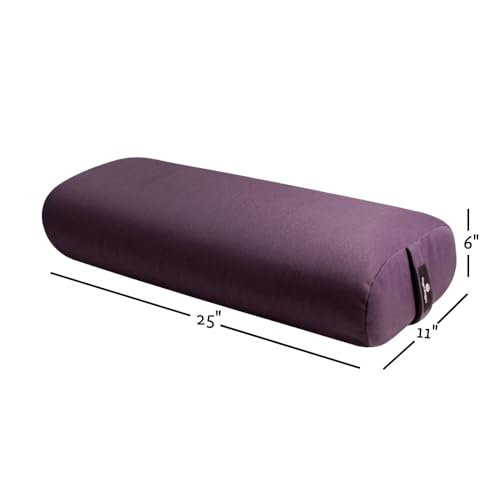 Hugger Mugger Standard Yoga Bolster - Firm, Supportive, Handmade, Durable - color: Plum