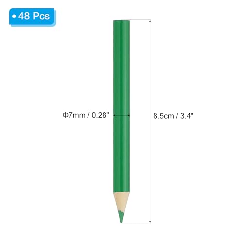 PATIKIL Fruit Green Colored Pencils Set,48 Pcs Oil Color Pencils Wooden 3.5inch Coloring Drawing Half Pencils for Artists Art Painting - color: Fruit Green