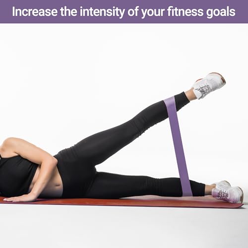 TechStone Resistance Bands Set β 5 Levels Loop Exercise Bands for Men & Women, Elastic Workout Bands for Home Gym, Training, Yoga & Fitness, Carry Bag Included - color: Purple