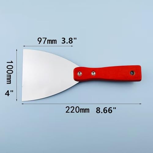 5Pcs 4" Putty Knife Scrapers Stainless steel spatula Tool set,with a comfortable wooden handle,for Scrapering,Drywall Repairs and Spreading,Taping Drywall Wall Painting (4" - 5Pcs) - color: 4" - 5pcs