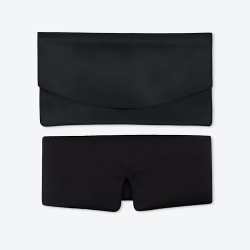 Baloo Silk Weighted Sleep Mask, Black, Eye Mask with Amethyst Crystal - color: Black With Amethyst Crystal