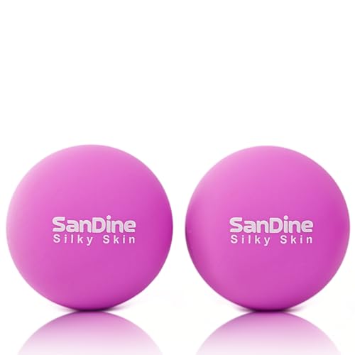 Lacrosse Massage Balls for Deep Tissue Massage - Release Tension Relieve Muscle Soreness Improve Flexibility - Ideal for Myofascial Release Trigger Point Therapy - 2Pack Yoga balls by Sandine (Purple) - color: Purple