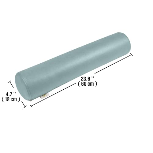 2 Pack Neck Roll Pillow, High-Density Foam Cylinder Bolster Pillow for Neck, Back & Lumbar Support, Ergonomic Round Pillow for Side Sleepers, Sleeping, Removable Washable Cover (4.7''x23.6'' Blue) - color: Blue, size: 23.6x4.7IN