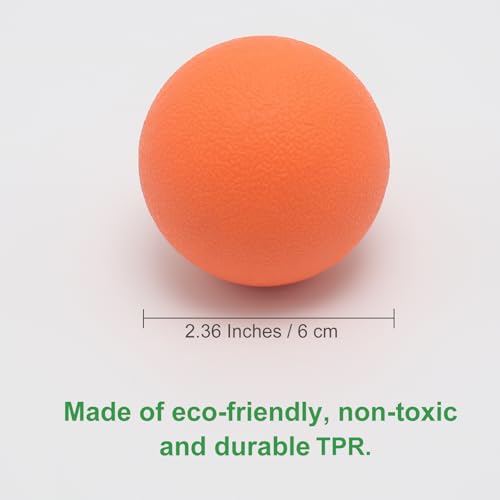 Hard Massage Ball Lacrosse Ball Size Fascia Balls, 2 Pack, Orange | For Trigger Point Deep Tissue Myofascial Release Muscle Relax Plantar Fasciitis Relief Physiotherapy Yoga Pilates - color: Orange