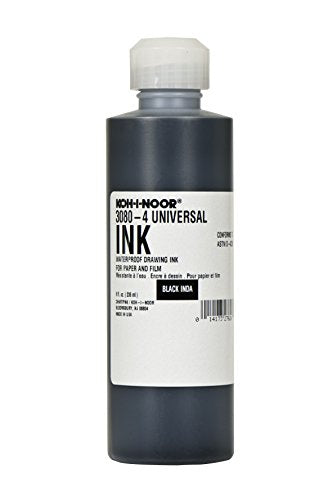 Koh-I-Noor Dye-Based Universal Drawing Ink 8 Oz. Bottle, Black - size: 8 fl oz