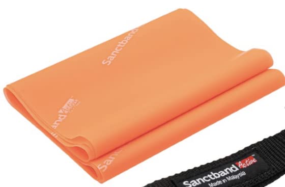 5-9FT Product of Malaysia Set of 3 Orange Sanctband Level 2 Light Resistance Exercise Bands Physical Therapy Strength Training Yoga Pilates Stretching Elastic Band Different Strengths Workout - size: 9Ft