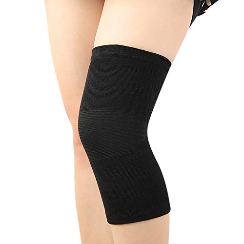 JUMISEE (One Pair Cotton Knee Sleeves for Knee Support, Circulation Improvement & Pain Relief Compression Knee Brace - color: Black, size: X-Large