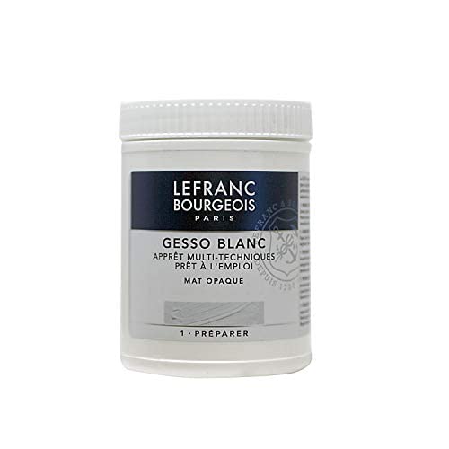 Lefranc & Bourgeois Gesso, White, Universalgrundierung Acrylic Painting, Ready to Use – Matte Opaque Opaque for Canvas, Paper, Stone, Wood, Plaster, 500ml pot - size: 16.9 Fl Oz (Pack of 1), style: Gesso – universal primer.