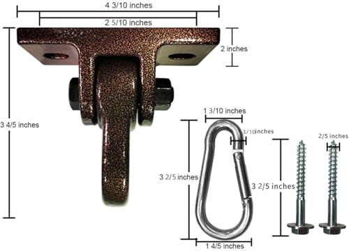 ABUSA Heavy Duty Bronze Swing Hangers Screws Bolts Included Over 5000 lb Capacity Playground Porch Yoga Seat Trapeze Wooden Sets Indoor Outdoor (2 Pack) - color: 2 Packs Bronze, size: 2 Pack