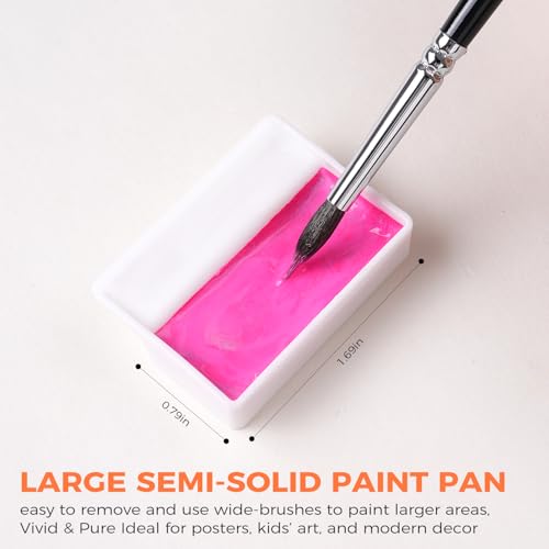 Fuumuui CREAMORA Watercolor Paint Set 24 Color Opaque Semi-Solid High-Saturation Paint | Art Supplies with Strong Coverage and Rich Pigments for Artists Beginner Painters Amateur Hobbyists Painting - color: Vivid