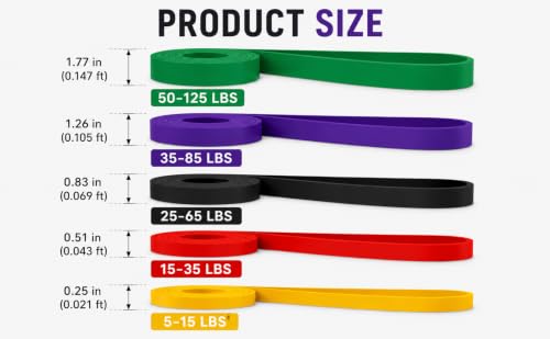 Resistance Bands ,Pull Up Assist Bands-Workout Bands, Exercise Workout Bands for Men & Women, Long Resistance Bands Set for Body Stretching, Physical Therapy and Muscle Training