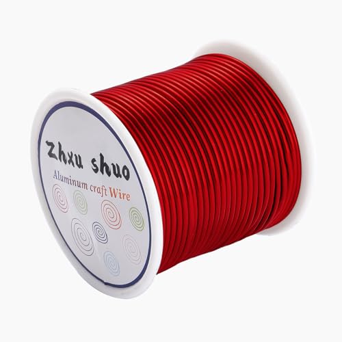12 Gauge(2mm) Aluminum Wire 35 Yards Anodized Metal Wire for Bonsai Armature Crafting Sculpting Jewelry Craft Making Beading Floral (Red, 12 Gauge) - color: Red
