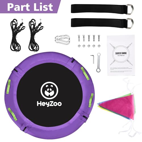 HeyZoo Tree Swing, Saucer Swing 40 Inch for Kids, Outdoor Swing, Purple - size: 40 Inch