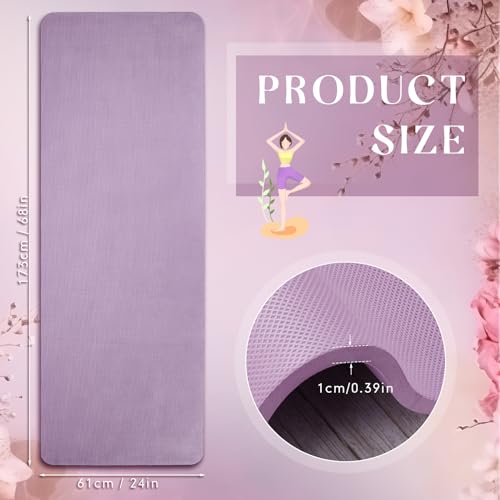 Timgle 6 Pcs 10mm Thick Yoga Mat Bulk 68 x 24 Inches Anti-slip Tear-resistant Exercise Mat Adult Gym Mats for Fitness, Stretching, Workout and Studio, Outdoor Yoga, Pilates - color: blue, red, green, purple, brown, khaki