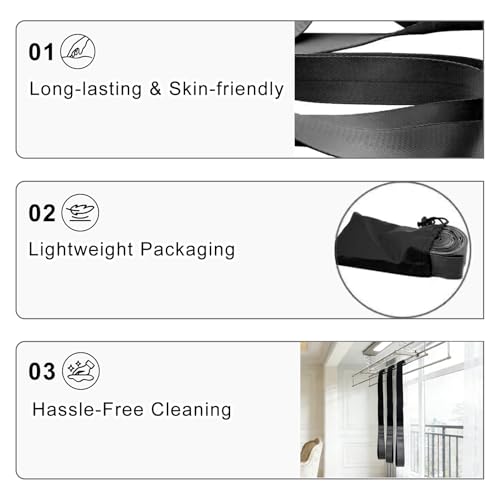 Stretching Strap with 12 Loops-Non-Elastic Physical Therapy with Carry Bag