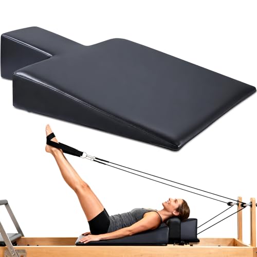 TOBWOLF Pilates Wedge Cushion, Non-Slip Workout Wedge for Reformer | Removable Wedge Mat, 13.5° Incline, Prenatal Support, Beginner Friendly, Home & Studio, Easy-Clean PU Leather