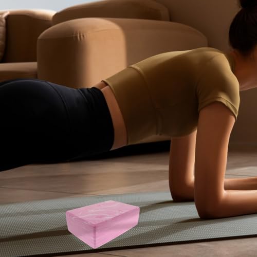 Pink High Density Yoga Block Foam Brick for Exercise and Dance Lightweight Yoga Equipment for Flexibility Balance and Workout Support 8.85X5.90X2.95In