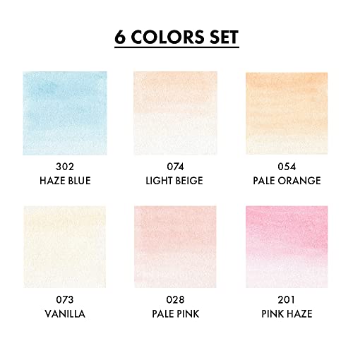 Kuretake ZIG CLEAN COLOR Real Brush 6 colors set Portrait colors Ⅰ - style: 6 Portrait Color set I