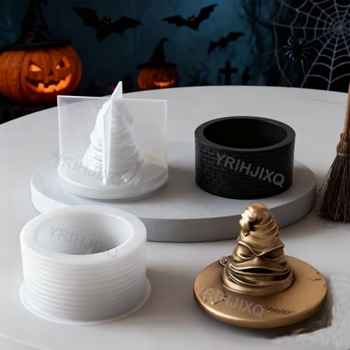 Resin Jar Mold with Lid Epoxy Resin Casting Mold | Halloween Hat Mold,Silicone Molds for Plaster,Candle Holder